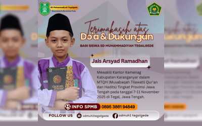 Siswa SD Muhammadiyah Tegalgede Wakili Karanganyar di MTQH Tingkat Jawa Tengah 2025