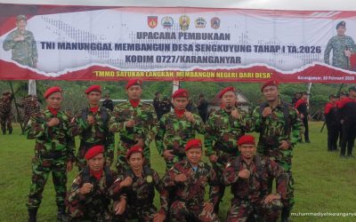 Perkuat Sinergi Pembangunan, KOKAM Karanganyar Terjun Langsung di Pembukaan TMMD Sengkuyung 2026