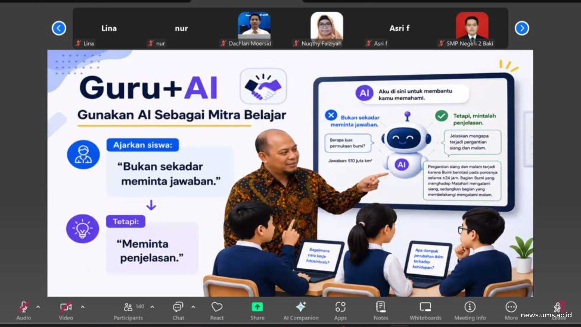 Pendidikan Matematika UMS Gelar Webinar, Bahas Peluang dan Tantangan AI dalam Pembelajaran