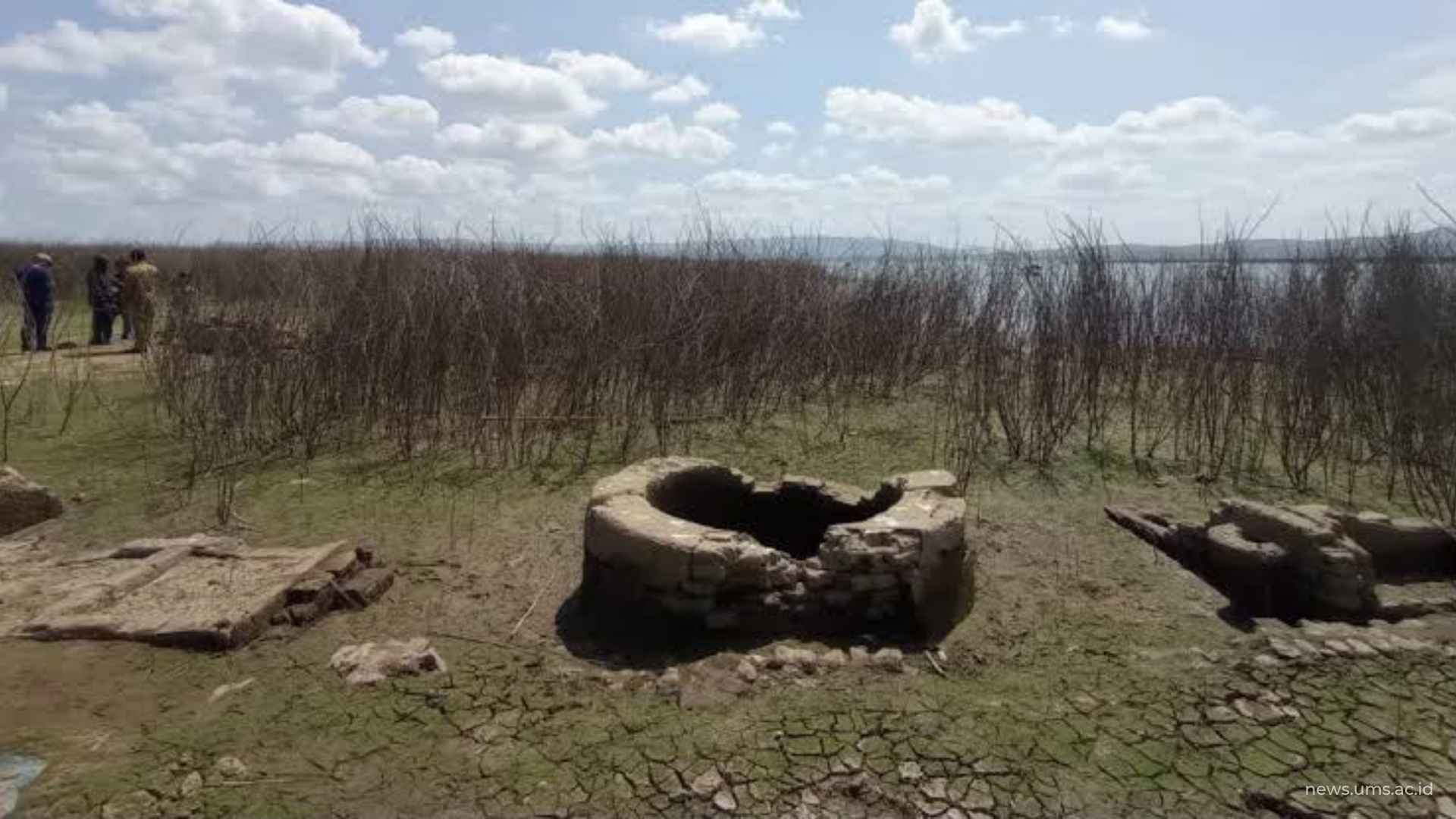 Jejak Betal Lawas akibat Waduk Gajah Mungkur yang mengering. (Dok. Radar Solo)