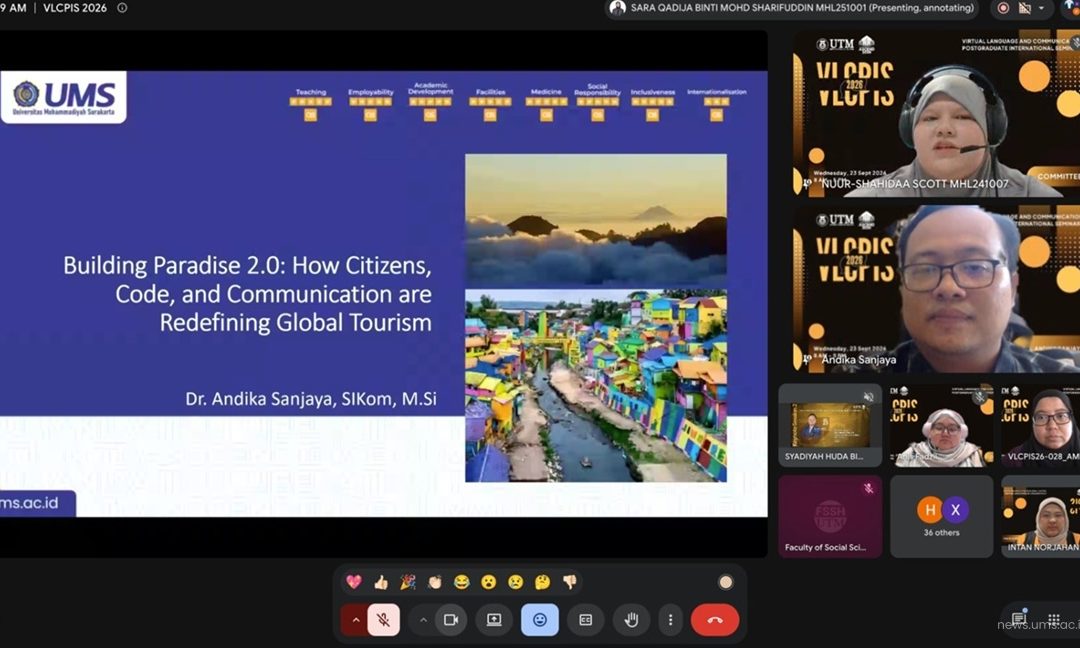 Dosen UMS Jadi Keynote Speaker di VLCPIS 2026 UTM, Soroti Komunikasi Pariwisata Global
