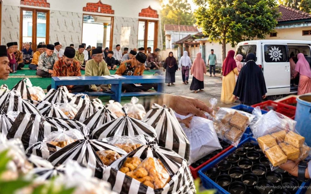 Pengajian Ahad Pagi PCM Jatiyoso Bagikan Tahu dan Tempe untuk Jamaah Masjid Fatimah Az-Zahroni